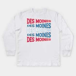 NATIONAL TEXT ART DES MOINES Kids Long Sleeve T-Shirt